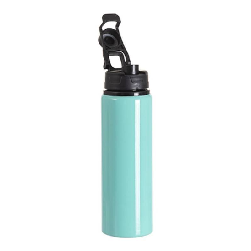 Botella de Aluminio Verde Menta con Tapa Negra 750mL