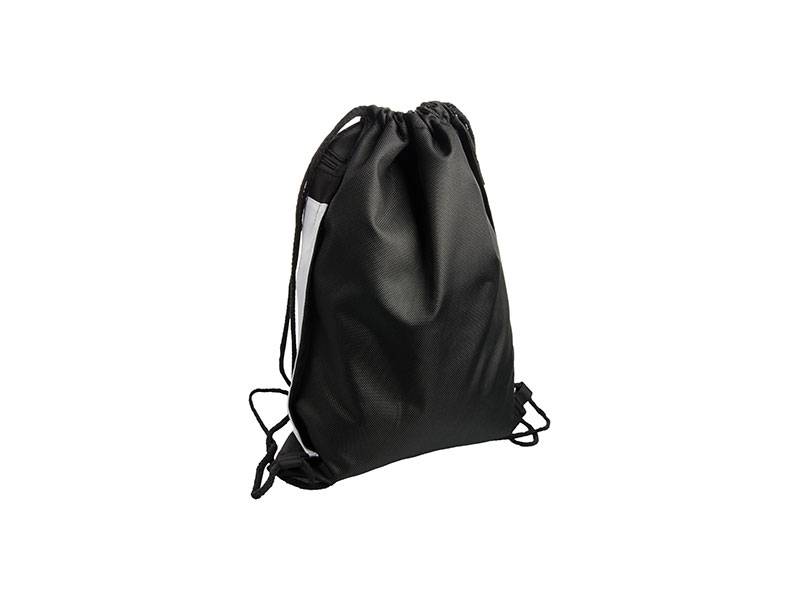 MOCHILA NEGRA CORDON NEGRO SUBLIMACION AREA IMPR. 10.5''X14'' COMPLETA 14''X16.5''