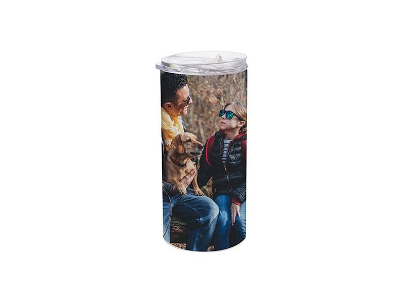 VASO BLANCO DE ACERO INOXIDABLE PARA SUBLIMACION CON SORBETE Y TAPA 16ONZ