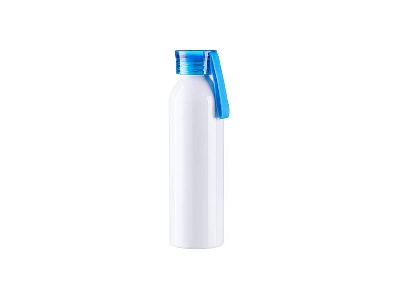 BOTELLA SUBLIMACION ALUMINIO 22oz/650ml BLANCA CON TAPA AZUL