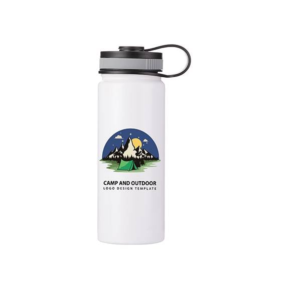 Botella de Agua Blanco - Acero Inoxidable Tapa 18oz/550mL