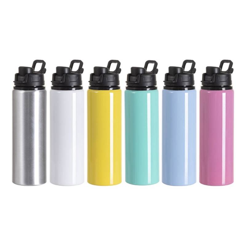 Botella de Aluminio Rosado/Tapa Negra 750ml