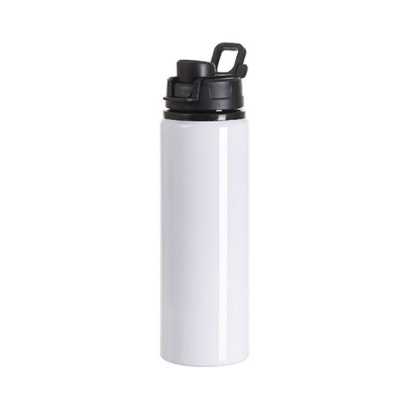Botella de Aluminio Blanco / Tapa Negra 750ml