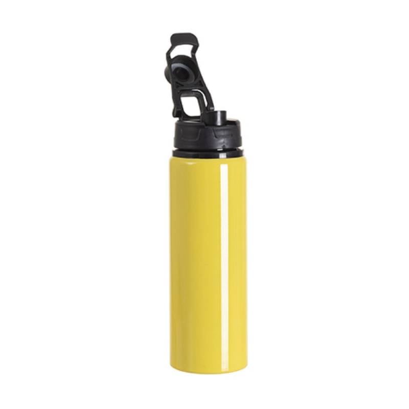 Botella de Aluminio Amarillo/Tapa Negra 750ml