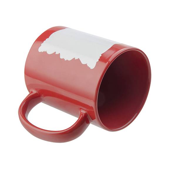 TAZAS FULL COLOR ROJO CON PARCHO BLANCO 11ONZ SUBLIMACION