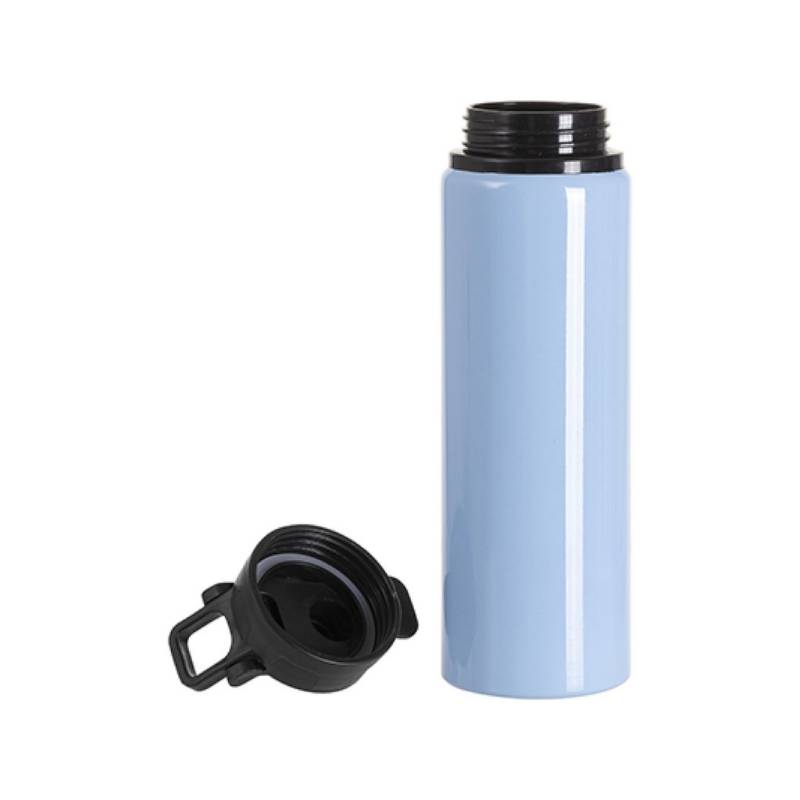 Botella de Aluminio Azul Claro/Tapa Negra 750ml