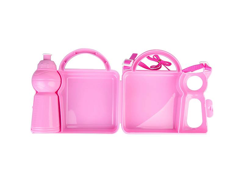 Lonchera Plastica Rosada con Termo mas Metal para Sublimacion
