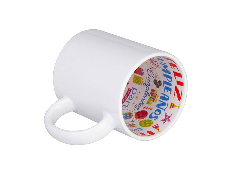 TAZAS BLANCAS 11ONZ INTERIOR FELIZ CUMPLEAñOS