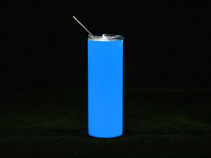 Vasos luminosos (Blanco a Azul) 20oz/600ml Tapa y Sorbete - Acero Inoxidable