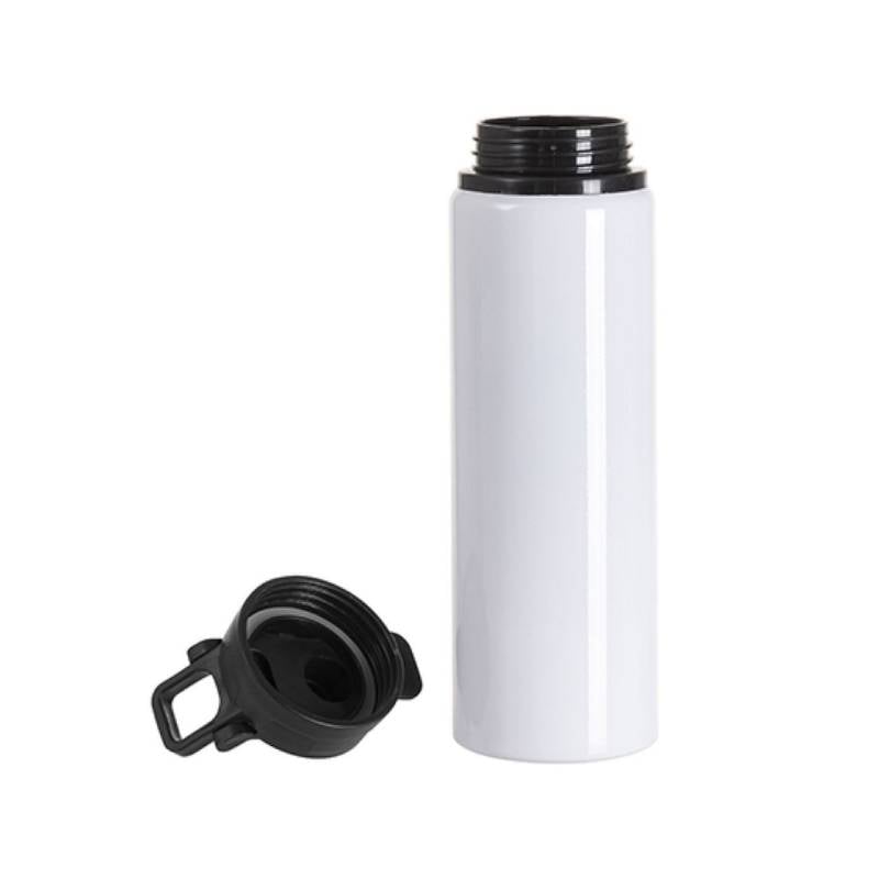 Botella de Aluminio Blanco / Tapa Negra 750ml
