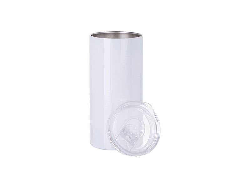 VASO BLANCO DE ACERO INOXIDABLE PARA SUBLIMACION CON SORBETE Y TAPA 16ONZ