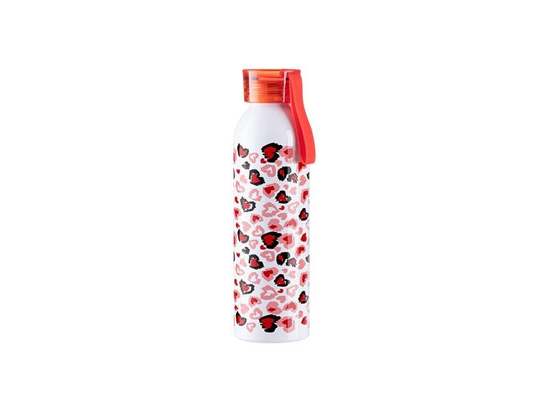 BOTELLA SUBLIMACION ALUMINIO 22oz/650ml BLANCA CON TAPA ROJA