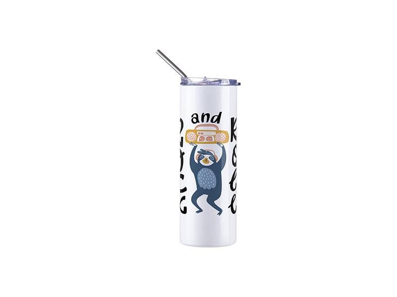 Vasos luminosos (Blanco a Verde) 20oz/600ml Tapa y Sorbete - Acero Inoxidable