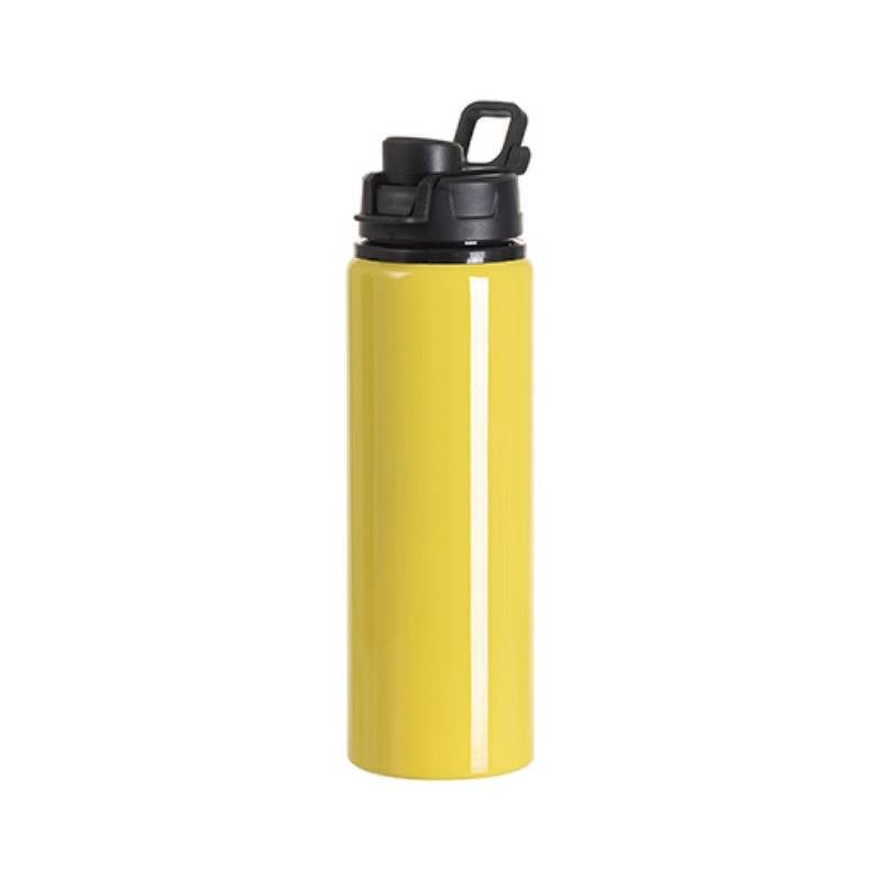 Botella de Aluminio Amarillo/Tapa Negra 750ml