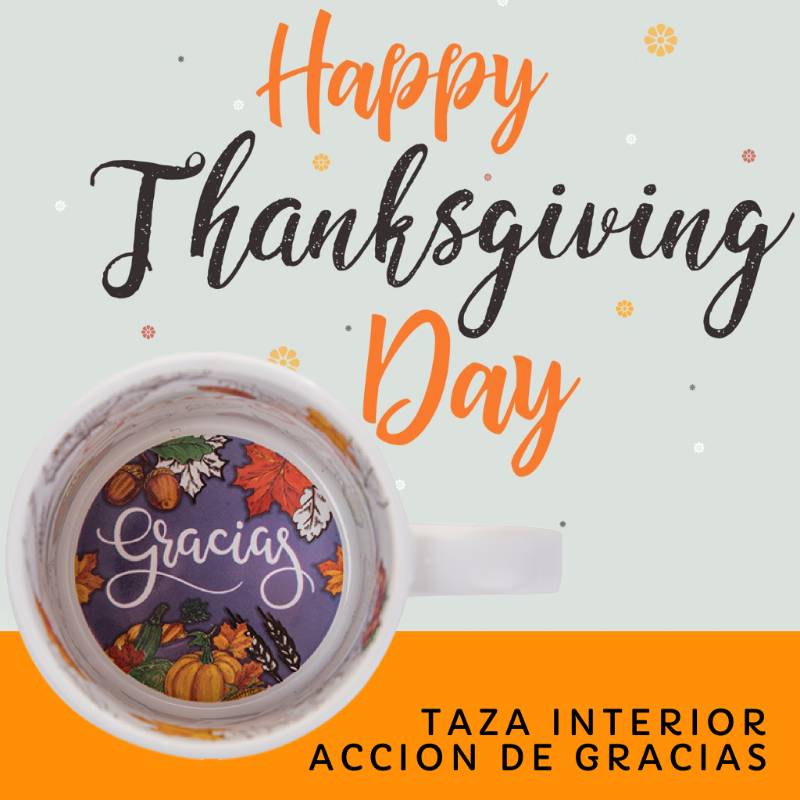TAZAS BLANCAS 11ONZ INTERIOR ACCION DE GRACIAS