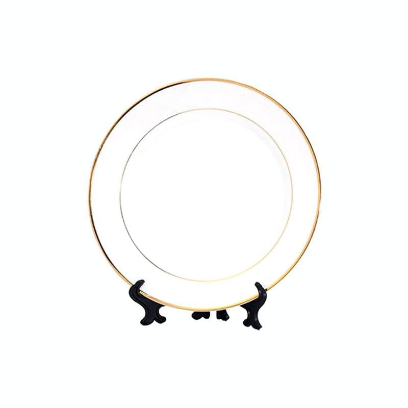 PLATOS BLANCOS 7.5'' DE SUBL.CON BORDE DORADO
