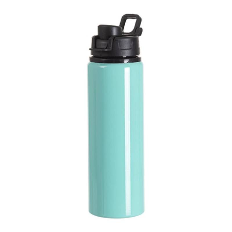 Botella de Aluminio Verde Menta con Tapa Negra 750mL
