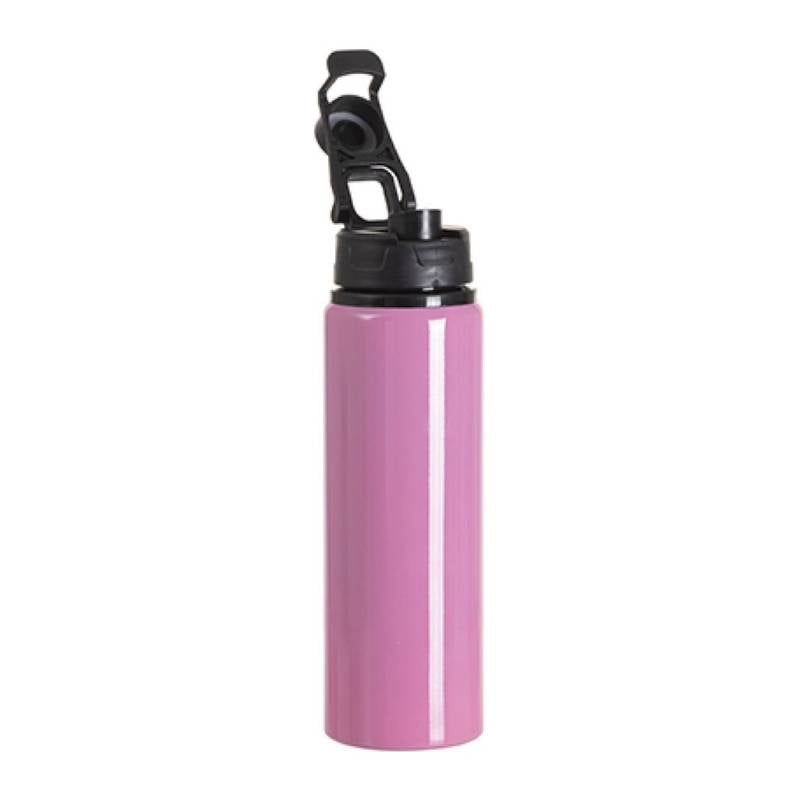 Botella de Aluminio Rosado/Tapa Negra 750ml