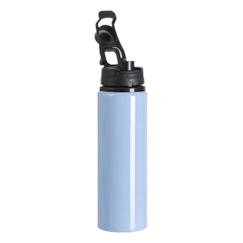 Botella de Aluminio Azul Claro/Tapa Negra 750ml