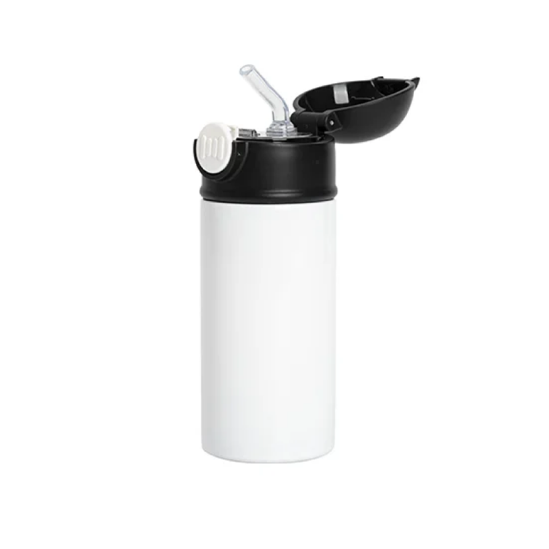 Termos Blanco con Tapa Negra y Sorbete - 12oz/360mL