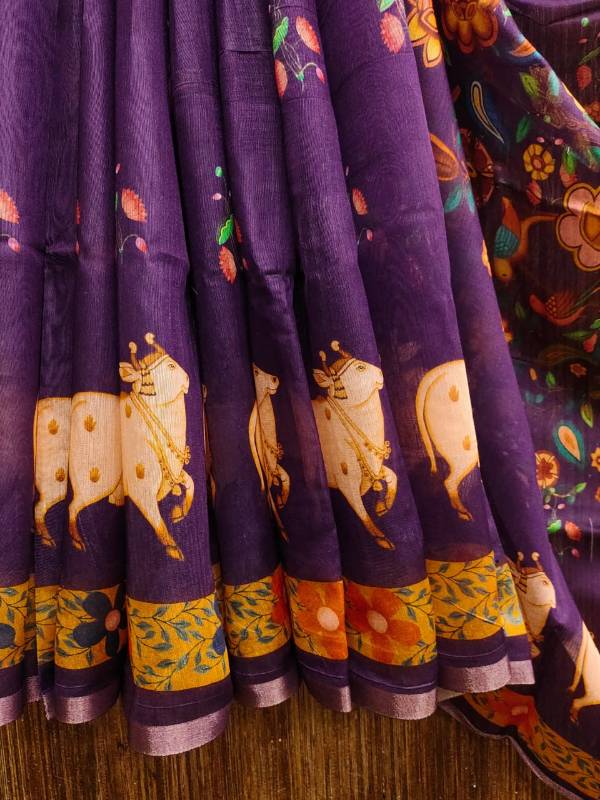PARUL COW - Pure Dhanwari silk saree