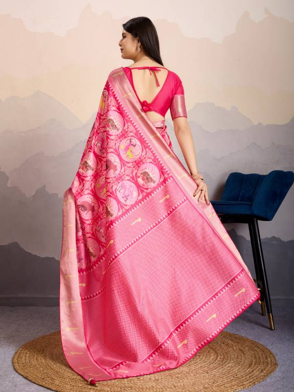 Hiran Patolsi Dola Satin Rich Jari pallu Saree