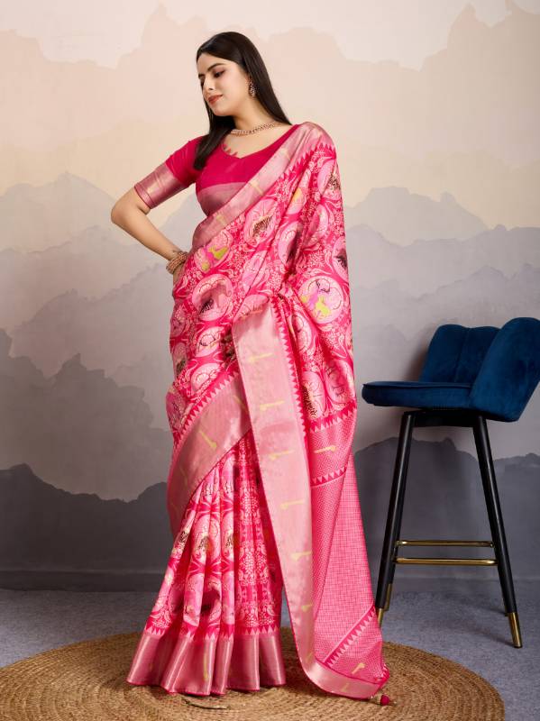 Hiran Patolsi Dola Satin Rich Jari pallu Saree