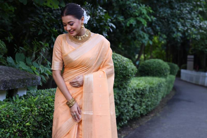 Maheshwari tissue silk weaving saree