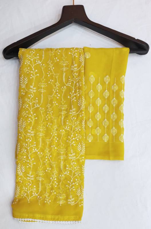 Crosset - Soft Georgette Applique Work saree