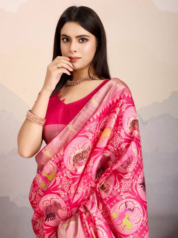 Hiran Patolsi Dola Satin Rich Jari pallu Saree