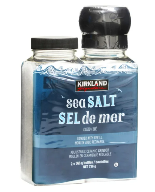 Kirkland Signature Sea Salt with Grinder and Refill, 738 g