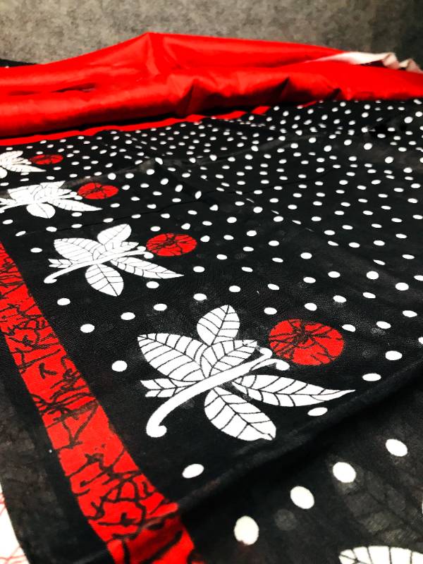 100% Cotton Printed Saree + Blouse Piece