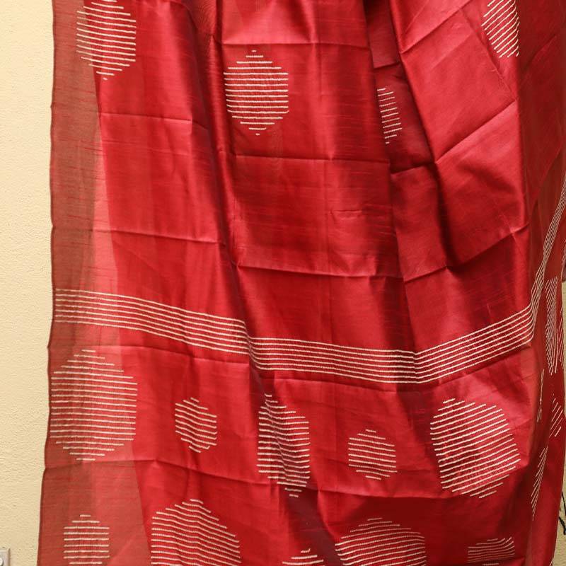 Super Silk Cotton Saree light embroidery work + blouse Piece