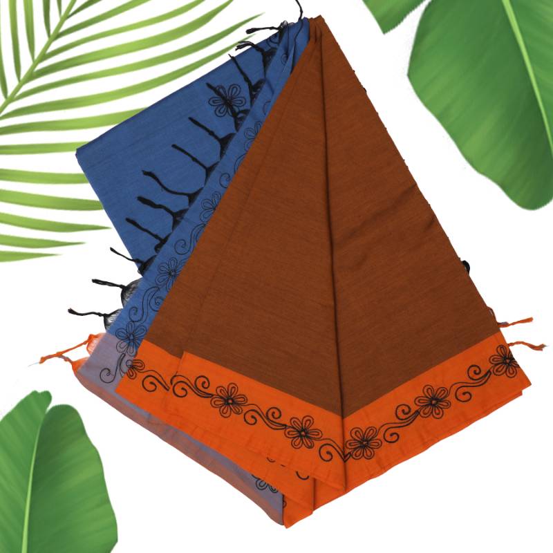 Super Silk Cotton Embroidery Saree + Blouse Piece