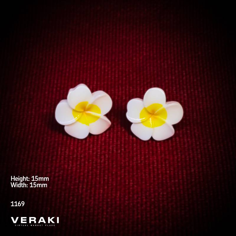 White Araliya Flower Earrings