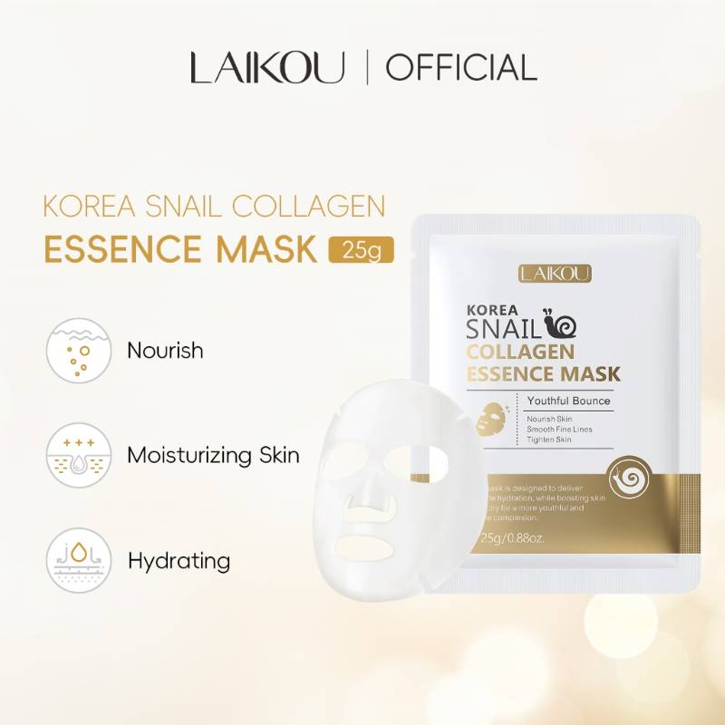 LAIKOU Snail Collagen Essence Face Mask -KOREA