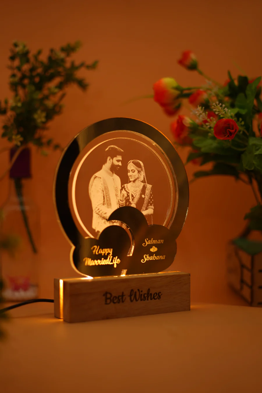 Customized Gold Round 3D Lamp