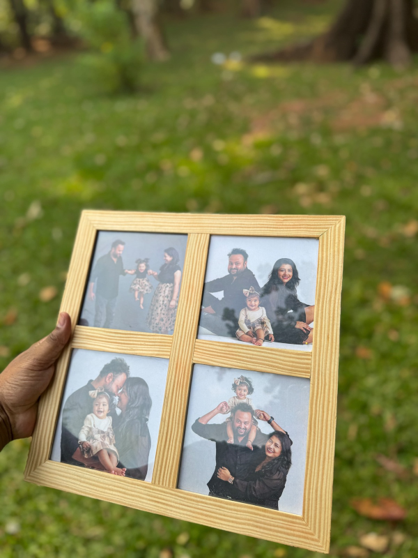 Wooden Collage 4 square frame❤️