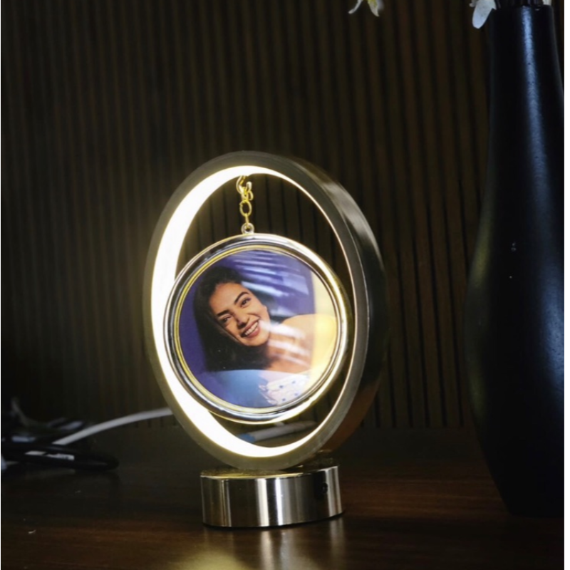 Lamp Mirror Golden Round