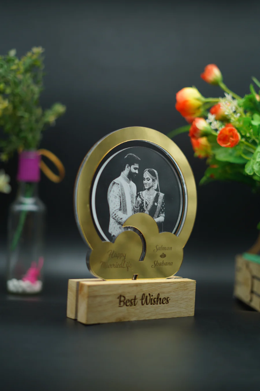Customized Gold Round 3D Lamp