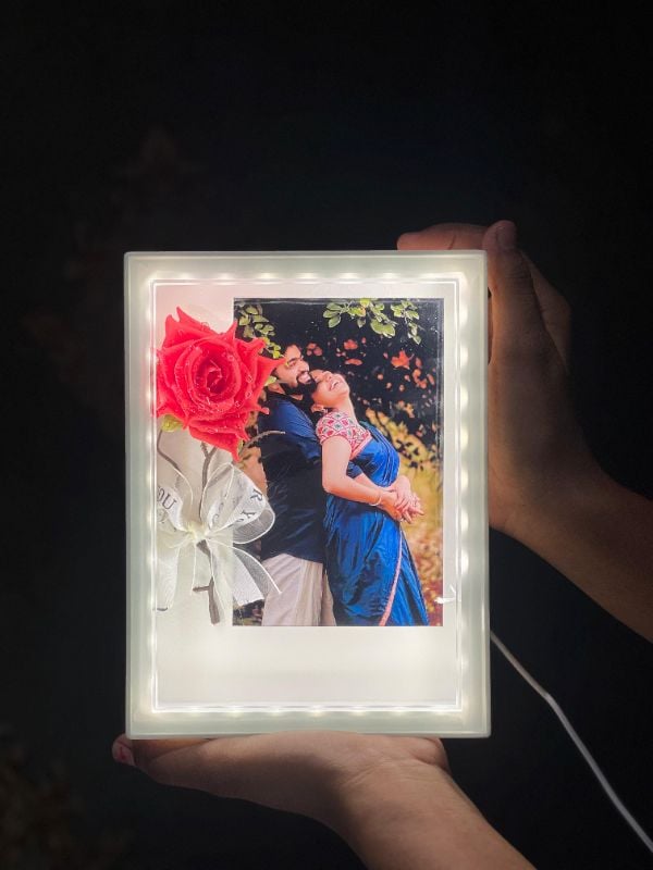 Single Rose Flower LED Frame