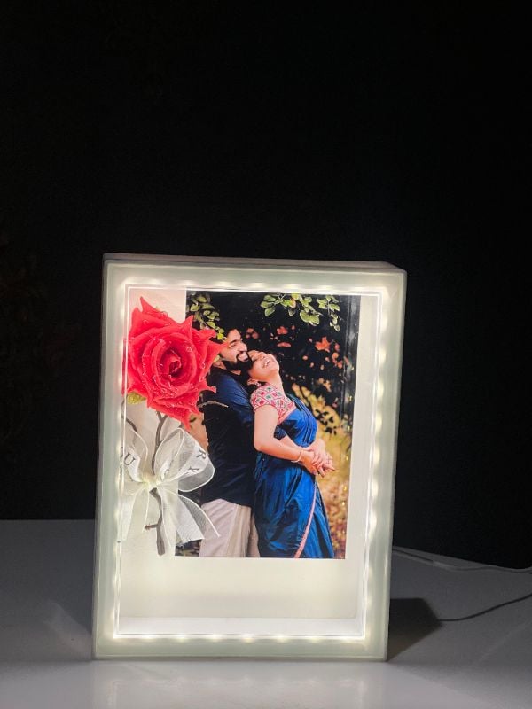 Single Rose Flower LED Frame