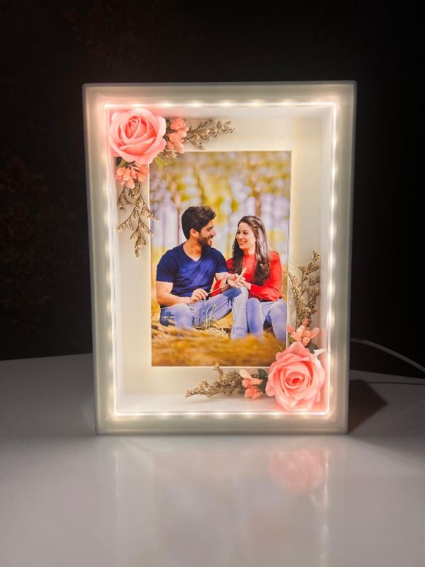 Pink Flower LED Frame