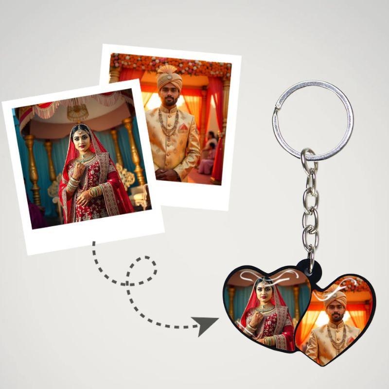 Heart Shape Wedding Keychain