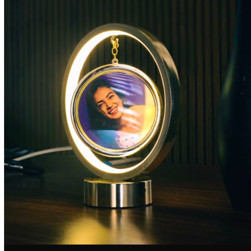 Lamp Mirror Golden Round