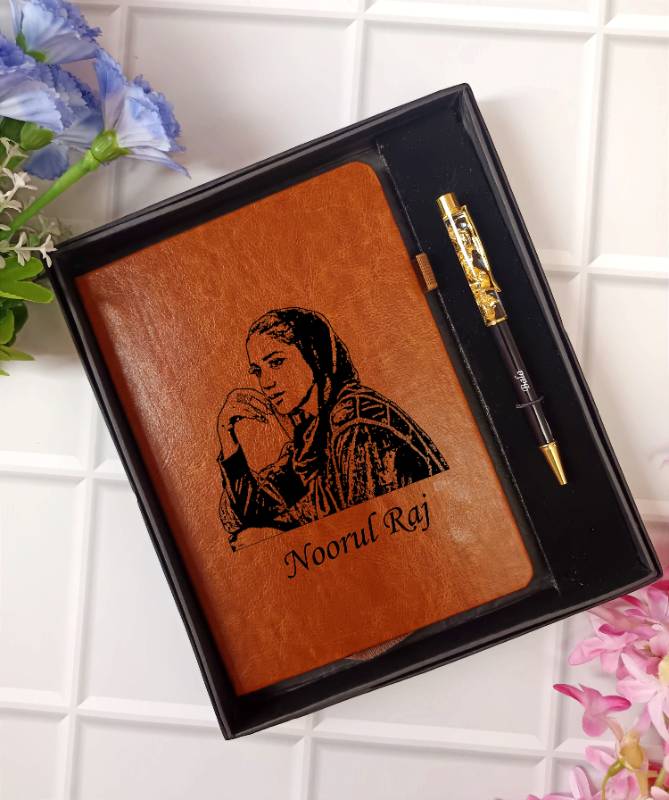 Diary & Pen Brown 1