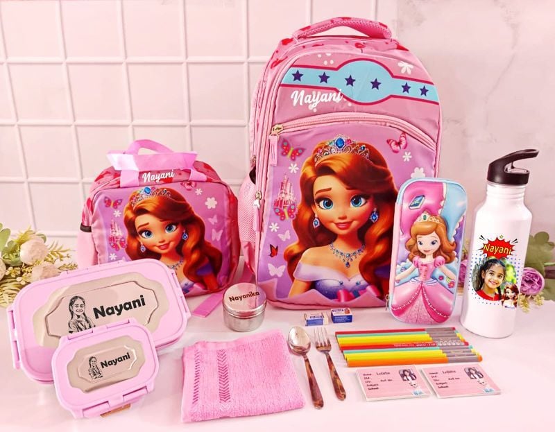 School Bag Combo Barbie 17 Inch 4 Zipper