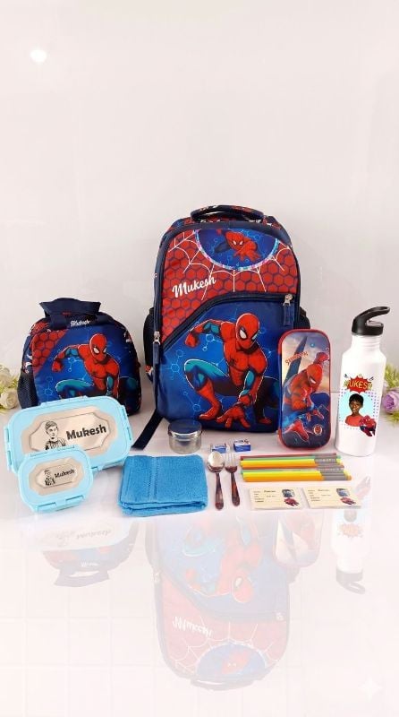 School Bag Combo Spider man 17 Inch 4 Zipper