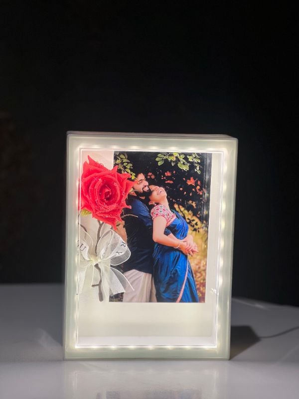 Single Rose Flower LED Frame
