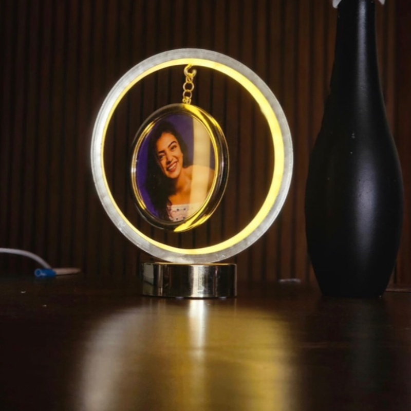 Lamp Mirror Golden Round
